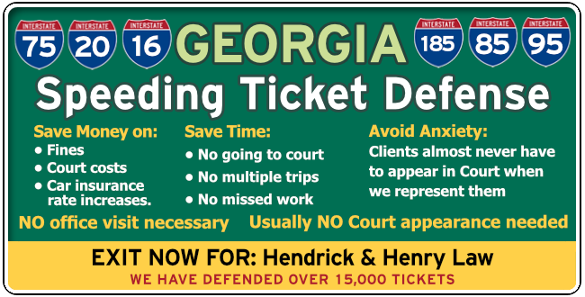 Georgia Speeding Ticket Lawyer Graphic for Hendrick & Henry