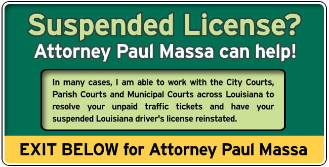 Louisiana Suspended License graphic for Paul Massa